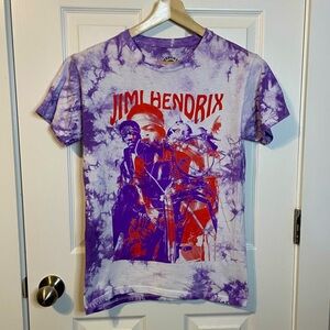 Authentic Hendrix purple tie dye retro Jimi Hendrix dual graphic band tee sz S